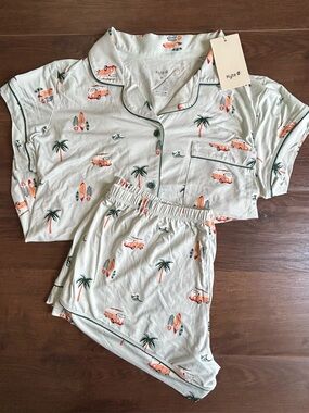 Kyte Women’s Short Sleeve Pajama Set in Dew Surf M